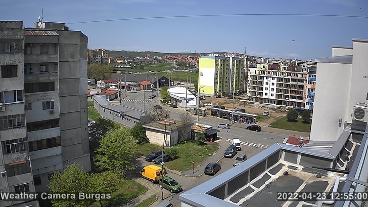 Бургас времето уеб камера жк квартал 'Меден рудник', улици трафик площад kamerite online, live camera