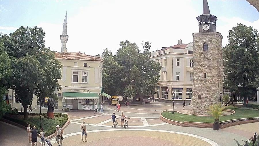 Хасково времето уеб камера, на живо, стара часовникова кула, център, площад, пешеходна улица, live webcam