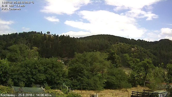 уеб камера времето на живо град Костенец, Рила планина, област София, live camera online