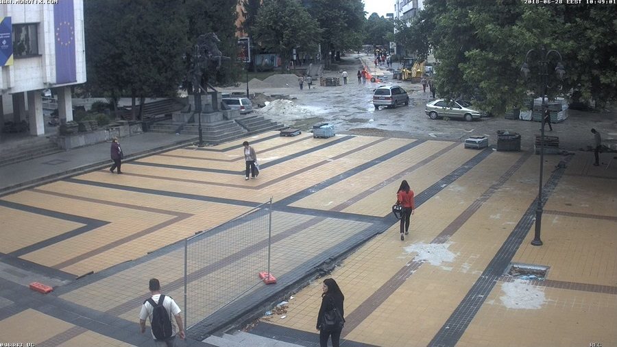 Ловеч времето уеб камера Център, пешеходна зона, 'Главна' пешеходна улица 'Търговска', градска градина, Община, kamerite, live webcam