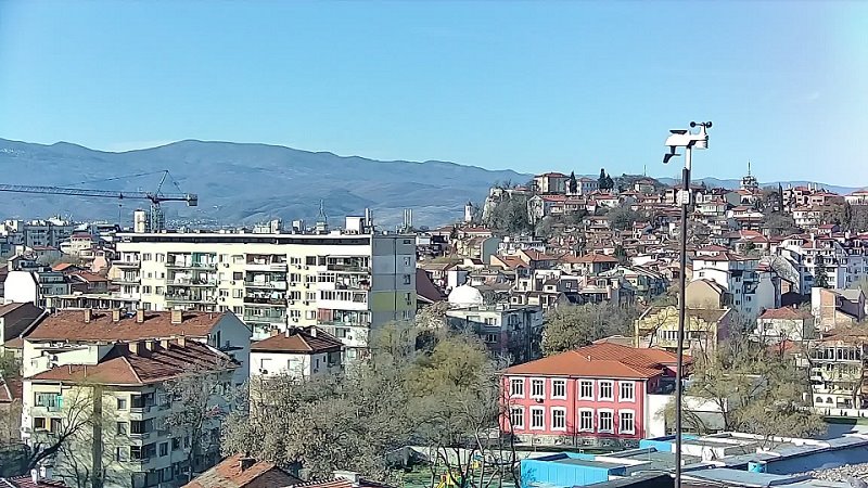 Пловдив, времето уеб камера на живо онлайн, център квартали, улици трафик панорама, хълм Сахат Тепе, тепе Бунарджика, Родопите live webcam