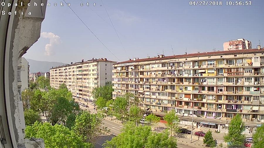 София времето уеб камера на живо район квартал жк 'Банишора', трафик улица 'Опълченска', изглед към 'Копитото', Витоша планина, kamerite
