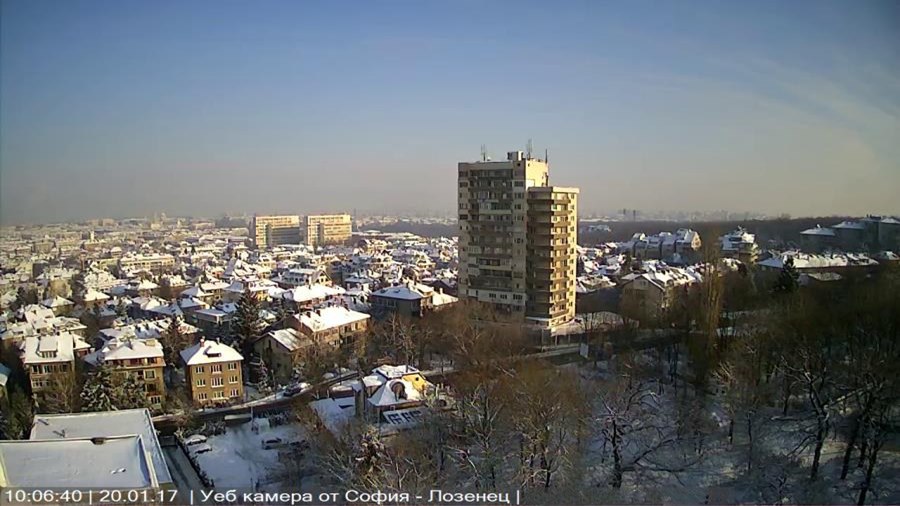 уеб камера София времето на живо квартал кв Лозенец, поглед изток връх Мургаш Стара планина