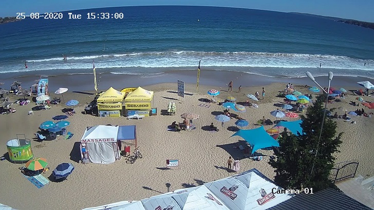 Созопол времето уеб камера на живо плаж хотел 'Св. Никола' Каваците, Черно море, sozopol kavatsite live webcam