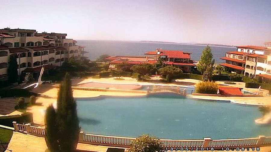 Свети Влас времето уеб камера комплекс 'Каса Реал' и изглед към Черно море 'Слънчев бряг', live camera 'Casa Real' complex