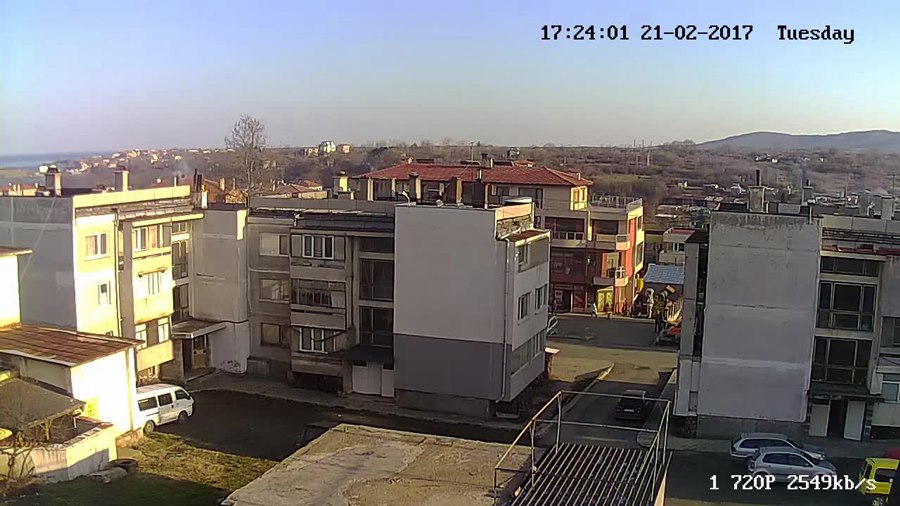 град Царево времето на живо уеб камера от морски курорт, вилна зона панорама, залив на Черно море, live online camera