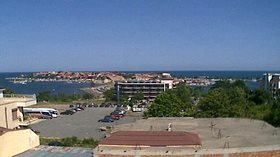 Несебър времето уеб камери изглед към Черно море и Стария град от xотел Вила Богданов
