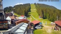 Пампорово времето уеб камера ски център 'Студенец' към връх ТВ кула 'Снежанка' TV, ски писти 'Стената' и 'Туристическа', местност 'Азовира', 'Язовира'